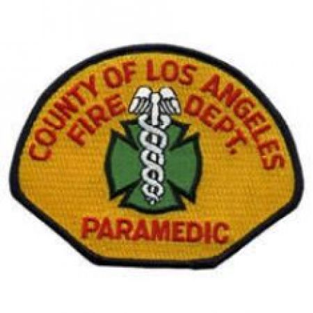 COUNTY OF LOS ANGELES FIRE DEPT PARAMEDIC SHOULDER PATCH - GOLD.